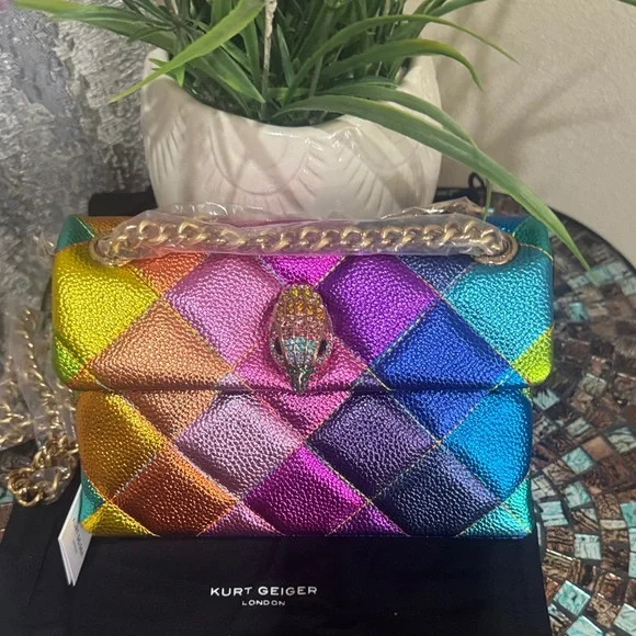 Kurt Geiger Rainbow Quilted Shoulder Bag, Mini - Picture 4 of 17